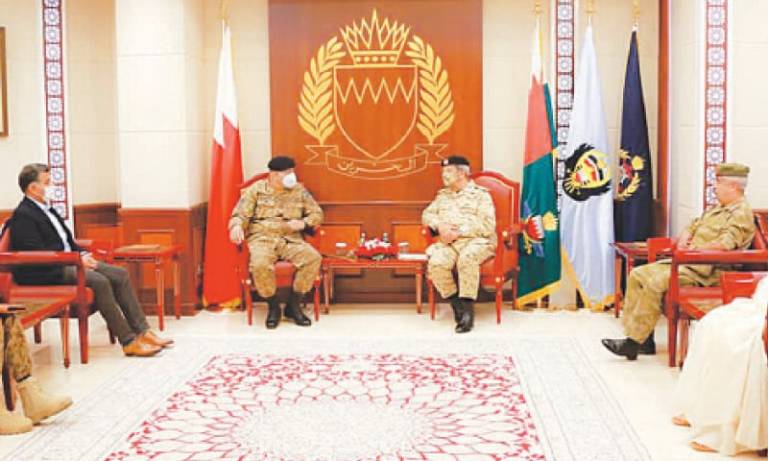 Pakistani generals in Bahrain, discussing Afghan peace process
