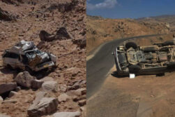vans fall off mountain road in Daikundi